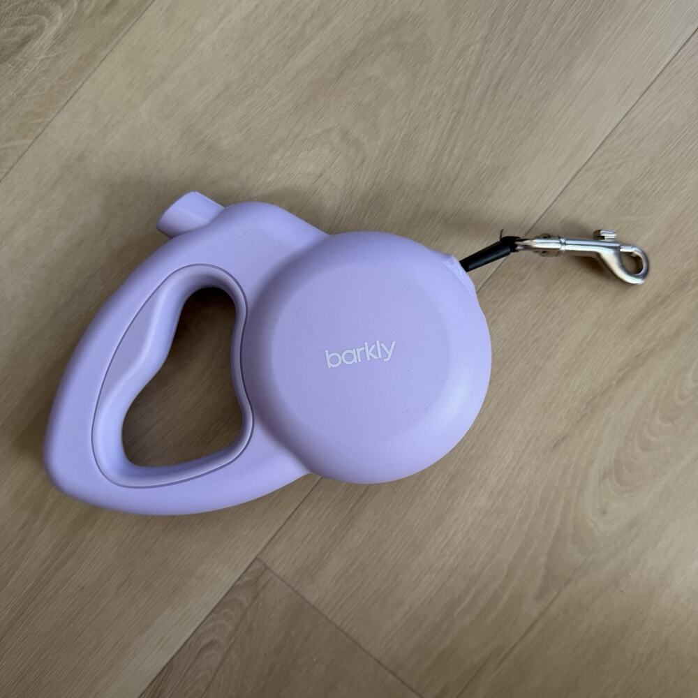 Barkly Retractable Dog Leash Lilac Purple 13 Ft Safety Alarm LED Strobe 44 lbs